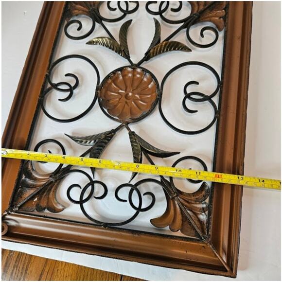 Wrought Iron Indoor Outdoor Wall Decor Brass/Copper color 18"x13"x1" - Picture 6 of 6
